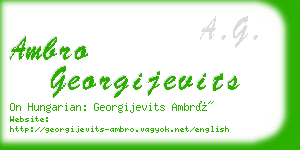 ambro georgijevits business card